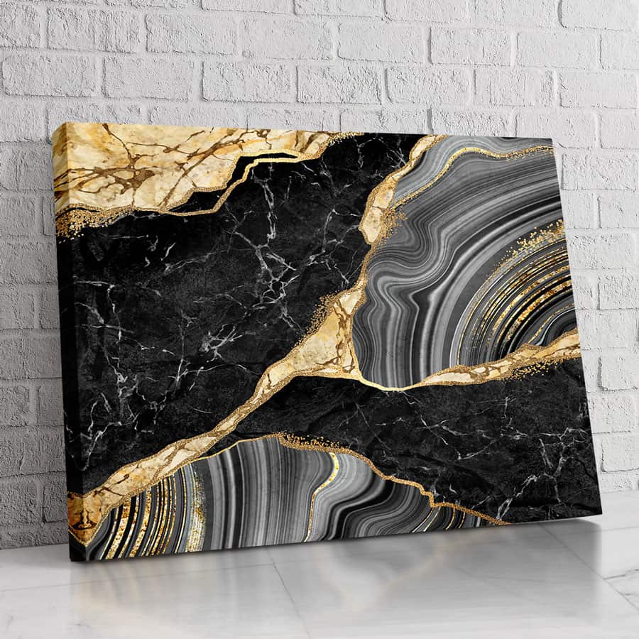 Mármol negro y dorado puro